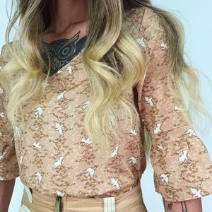 Pins and Needles Printed Bohemian Blouse | Size XS